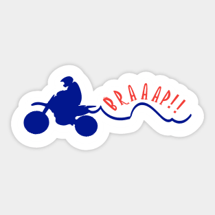 Braaap!! Blue Dirt bike Motocross Eat my Dust Sticker